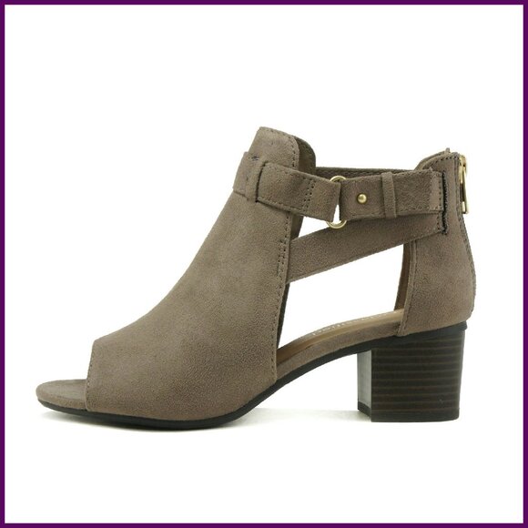 Cutout Side Strap Ankle Booties Chunky Heel Fashion Shoes